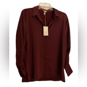 A New Day Burgundy Blouse NWT XS